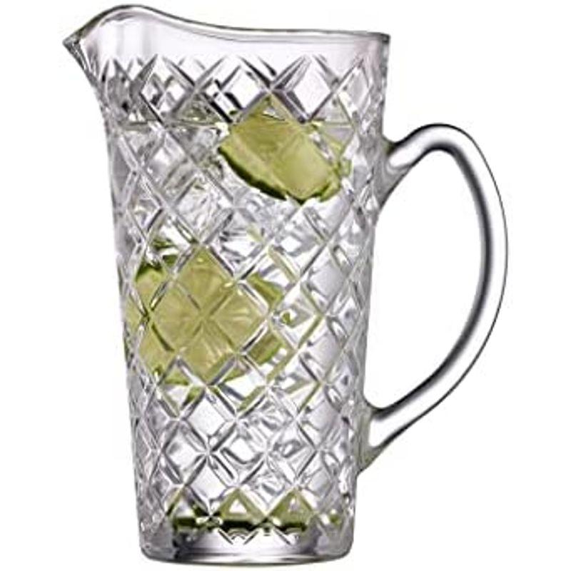 Lyngby Glas(リュンビューグラス) カラフェ(1.3L)＆ハイボールグラス(410ml)6個セット クリアー Diamond 25