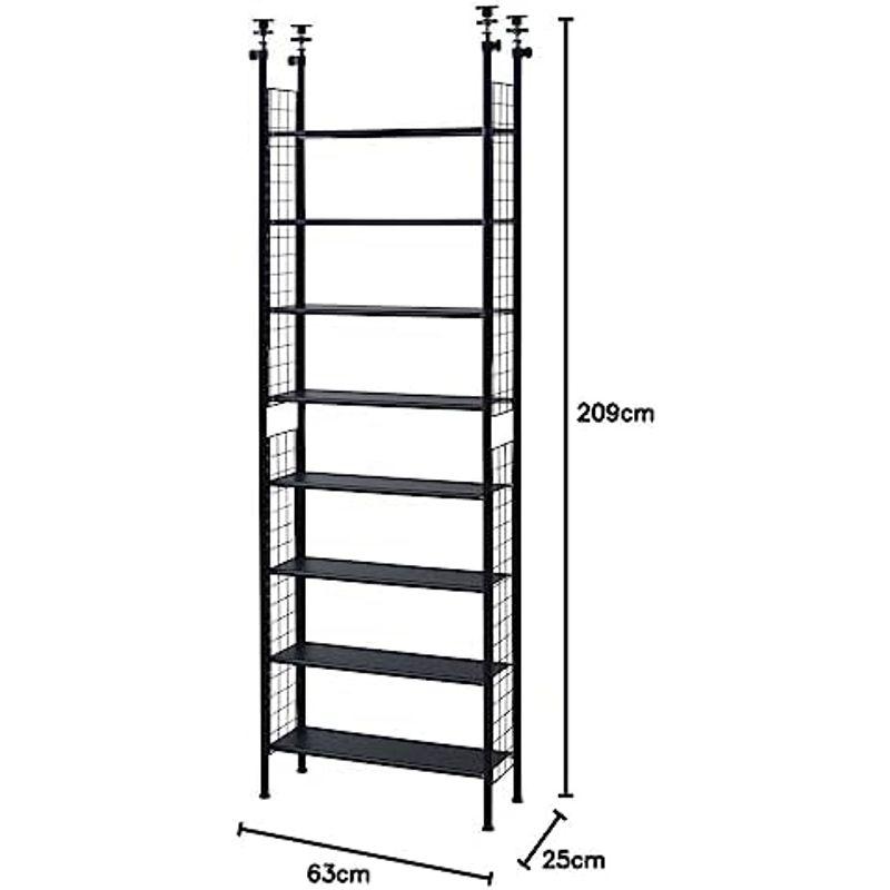 つっぱり棒・つっぱり棚 スリム 幅63×奥行25×高さ209-282cm 家具 山善 フリーラック (突っ張り) 棚板耐荷重10kg 棚板の高さが変｜hidarikiki｜20