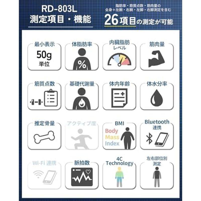 タニタ 体組成計 部位別 日本製 RD-800-BK 筋肉の質が分かる 医療分野の技術搭載/スマホでデータ管理 インナースキャンデュアル｜hidarikiki｜04