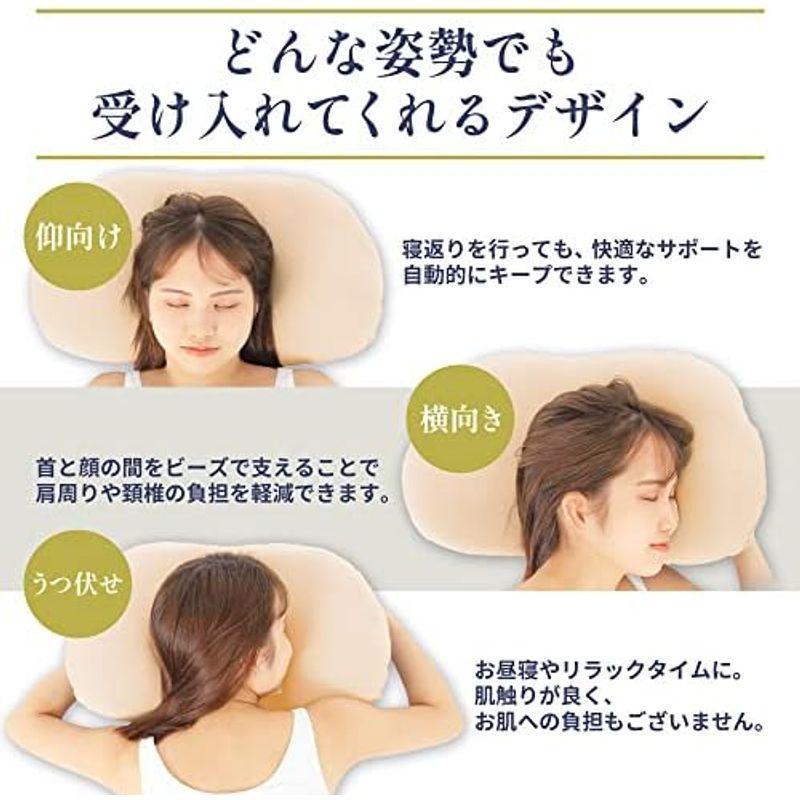 睡眠を科学する安眠枕枕 首が痛くならない 横向き うつ伏せ 全対応 丸洗い可能 マイクロビーズ 快眠 腰枕 負担軽減 通気性 着脱可能 ビー｜hidarikiki｜18