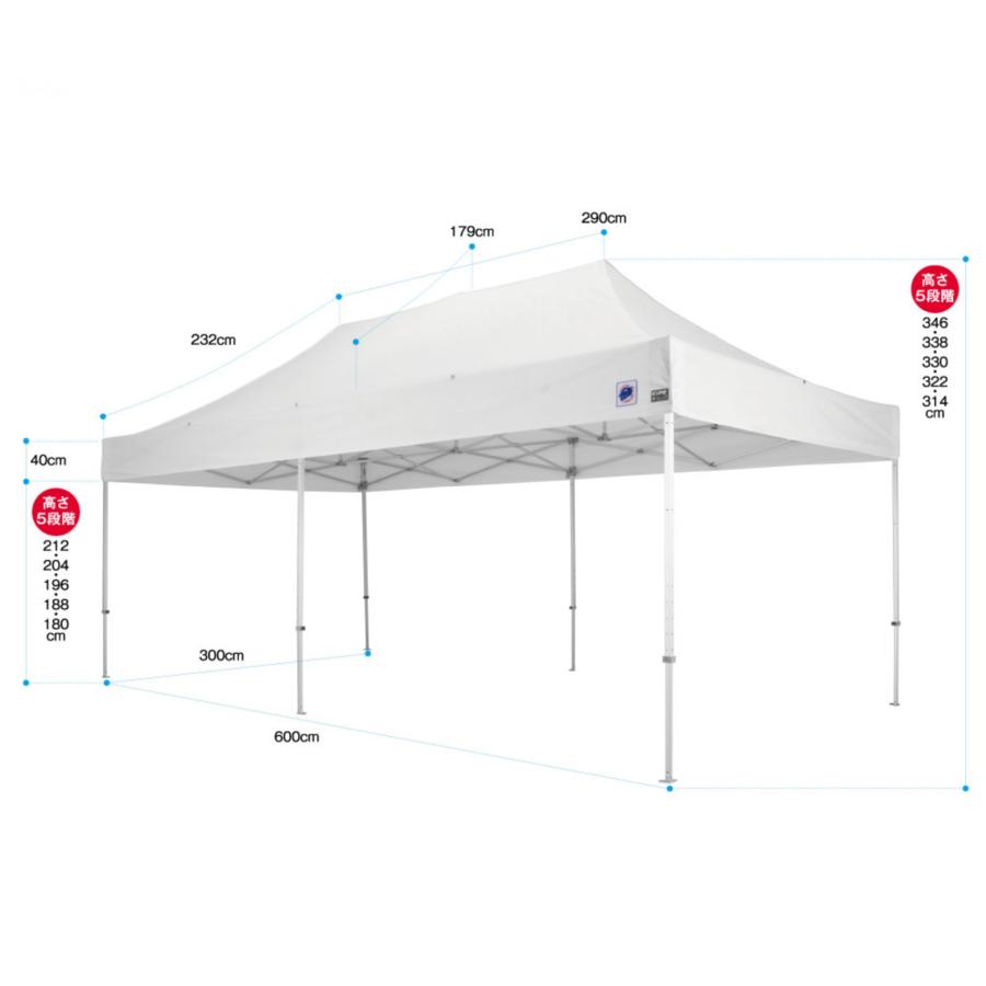 イベントテント E-Z UP（イージーアップ）デラックス（3×6m）DX60／スチールフレーム パビリオン・ポップアップテント・簡単タープ・プロ仕様・運動会｜hidascamp｜09