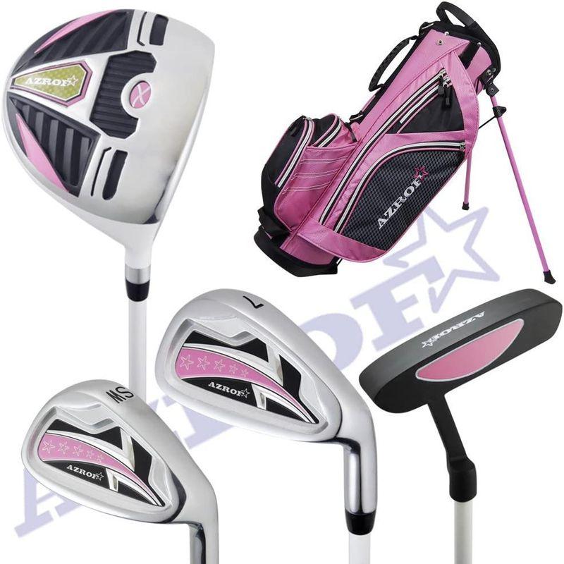 AZROF(アズロフ) クラブセット - ジュニアクラブセット 4本セット(1W，7I，SW，PT) 6~9才(身長110~130cm) ピ アズロフ クラブセット ジュニアクラブセット 4本セット 1W，7I，SW，PT 9才 身長110 130cm ピ