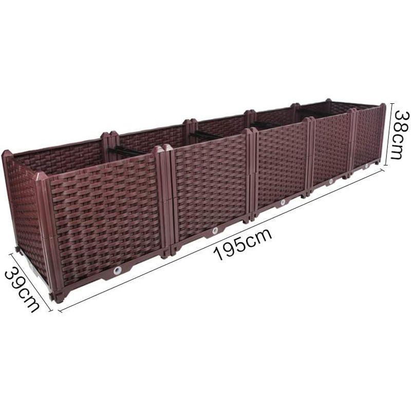 BAOYOUNI 組み立て簡単ガーデンボックス プランターボックスプラスチック鉢植え入れ花 植物 栽培ブラウン 鉢用品 大型プランター 莱園 組み立て簡単ガーデンボックス プランターボックスプラスチック鉢植え入れ花 植物 栽培ブラウン 鉢用品 大型プランター 莱園