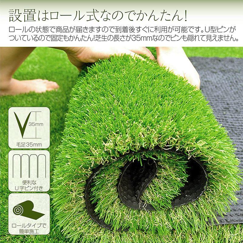 【〜6/6まで出品】 ONE STEP 人工芝 ロール リアル 芝生 シート1m×20m 芝丈35mm 密度2倍 高耐久 固定ピン付 庭 ガーデニング ベランダ 【J2148970264】(10922円)