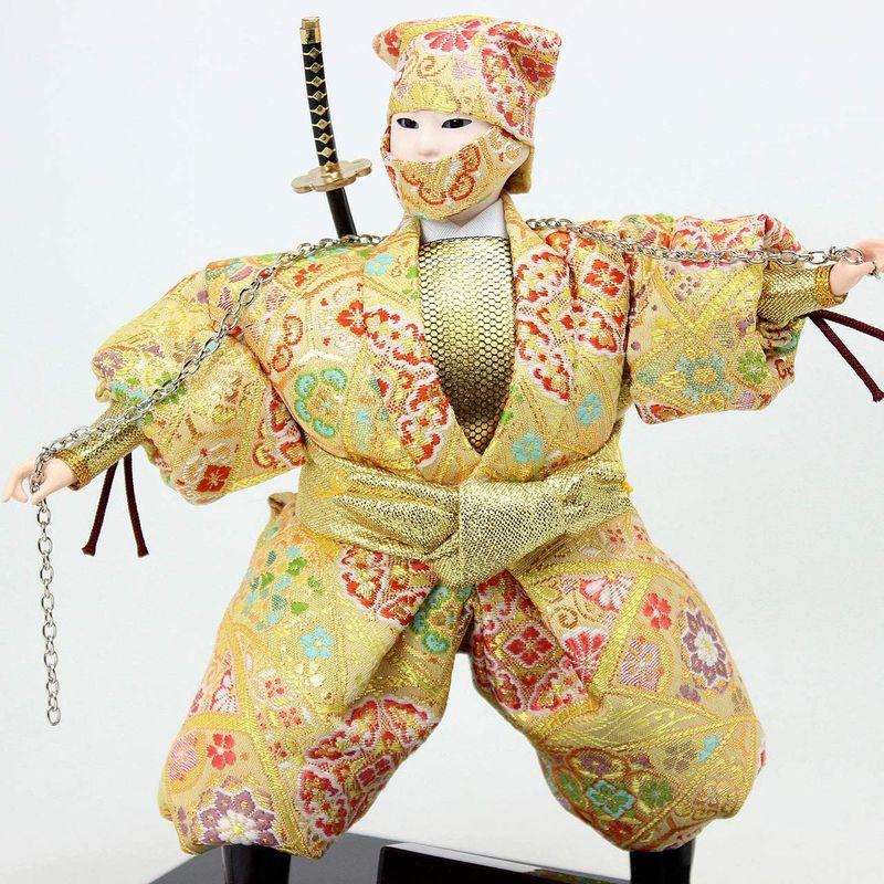 人形の久月 5号 忍者（金色）日本人形 日本製 お土産 A5051