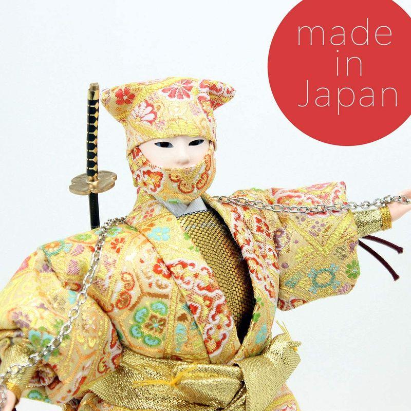 人形の久月 5号 忍者（金色）日本人形 日本製 お土産 A5051