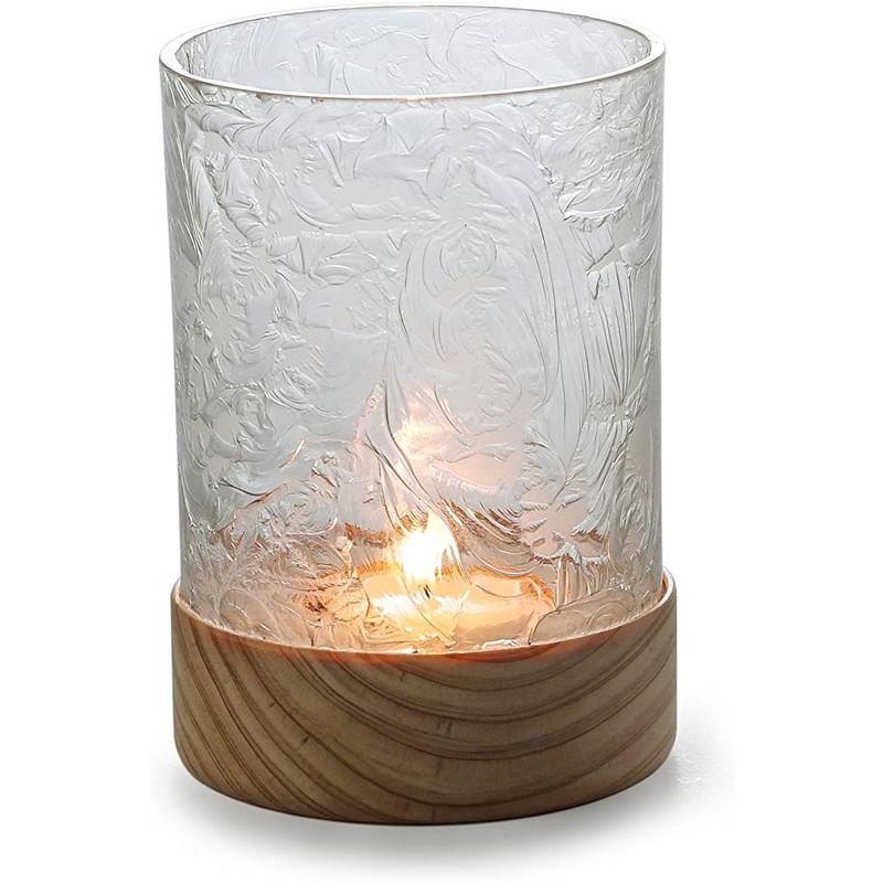 廣田硝子 置物・オブジェ 古代色 径8×高さ9.5cm 義山百景 キャンドルスタンド 膠硝子 結霜 GY-3 径8×高さ9 5cm 置物 オブジェ 古代色 義山百景 キャンドルスタンド 膠硝子 結霜 GY サイズ