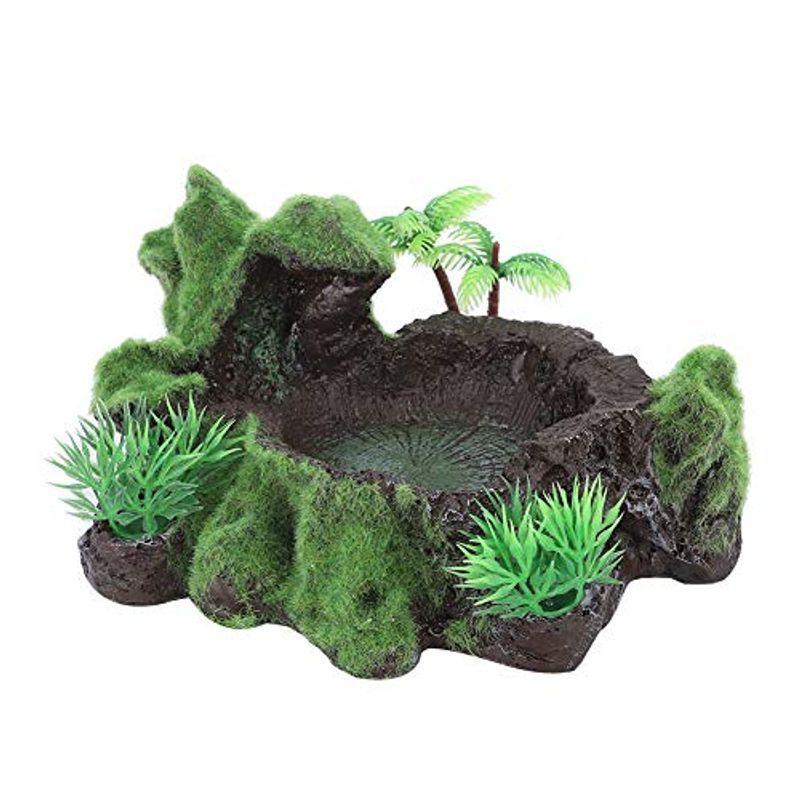 海外輸入 爬虫類フードデボウル 餌あげ 餌やり 餌入れ 水皿 ウォーターディッシュ 水飲み 生息地装飾 樹脂 カメ トカゲ ヤモリなど 爬虫類 両生類 Krntner Pflege Service 04b At