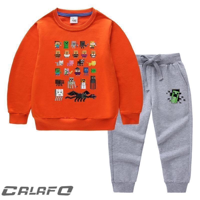 子供服 セットアップ 男の子 女の子 MINECRAFT マインクラフト 長袖 春秋 上下セット キッズ ジュニア Tシャツ パンツ 長ズボン 可愛い おしゃれ 小学生 | ブランド登録なし | 10