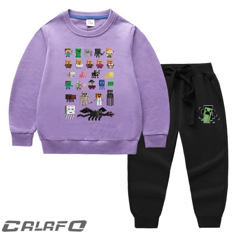 子供服 セットアップ 男の子 女の子 MINECRAFT マインクラフト 長袖 春秋 上下セット キッズ ジュニア Tシャツ パンツ 長ズボン 可愛い おしゃれ 小学生 | ブランド登録なし | 13