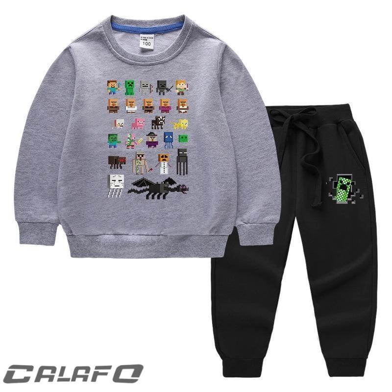 子供服 セットアップ 男の子 女の子 MINECRAFT マインクラフト 長袖 春秋 上下セット キッズ ジュニア Tシャツ パンツ 長ズボン 可愛い おしゃれ 小学生 | ブランド登録なし | 02