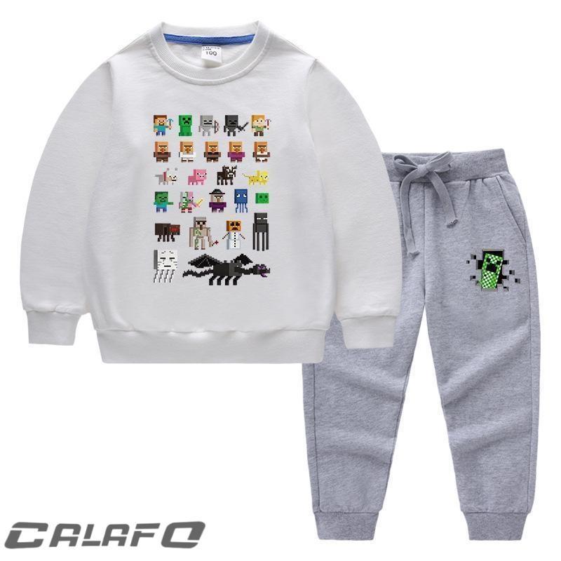 子供服 セットアップ 男の子 女の子 MINECRAFT マインクラフト 長袖 春秋 上下セット キッズ ジュニア Tシャツ パンツ 長ズボン 可愛い おしゃれ 小学生 | ブランド登録なし | 04
