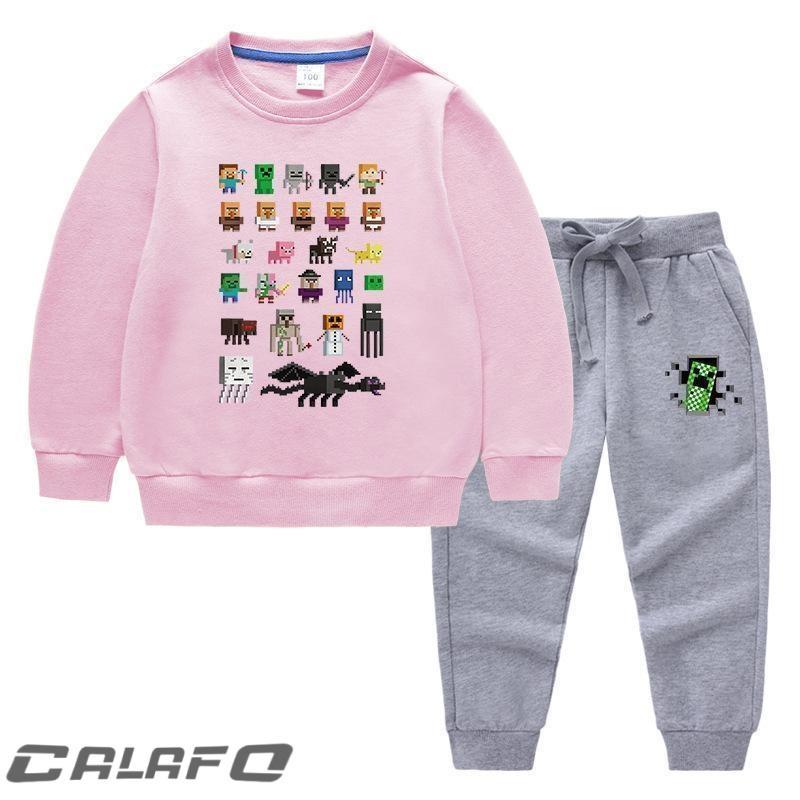 子供服 セットアップ 男の子 女の子 MINECRAFT マインクラフト 長袖 春秋 上下セット キッズ ジュニア Tシャツ パンツ 長ズボン 可愛い おしゃれ 小学生 | ブランド登録なし | 06