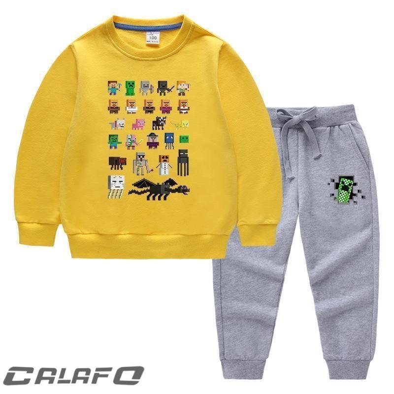 子供服 セットアップ 男の子 女の子 MINECRAFT マインクラフト 長袖 春秋 上下セット キッズ ジュニア Tシャツ パンツ 長ズボン 可愛い おしゃれ 小学生 | ブランド登録なし | 08