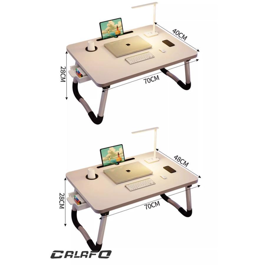 テーブル サイドテーブル 折りたたみテーブル デスク 学習机 パソコンデスク 小さいローテーブル ミニベッドデスク  1人用持ちやすいお宅応援 ミニテーブル | ブランド登録なし | 07
