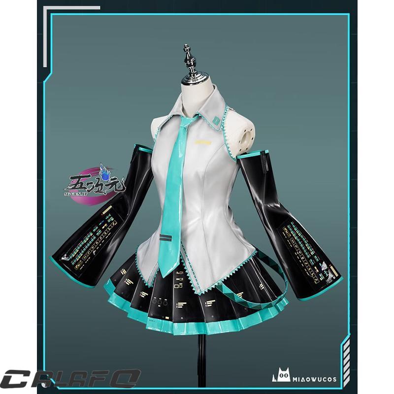 猫屋小舗 ボーカロイド 初音ミク 通常V コスプレ衣装 中国公式許可あり ※ウィッグ 髪飾り ヘッドホンセット 靴 追加可能の画像