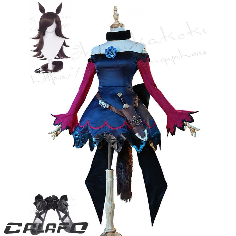 ウマ娘 プリティーダービー風 ライスシャワー コスプレ衣装ウィッグcos
