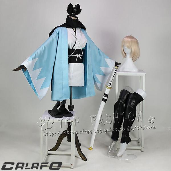 コスプレ衣装☆FGO沖田総司☆Lサイズ相当☆サンダルつき FGO 桜セイバー 沖田総司 コスプレ 衣装