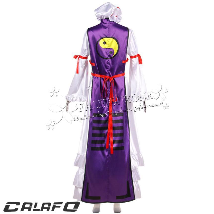 東方Project 風 八雲紫 コスプレ衣装 ウィッグ 靴 コスプレコスチューム 変装 演出服 cosplay 変装 仮装の画像