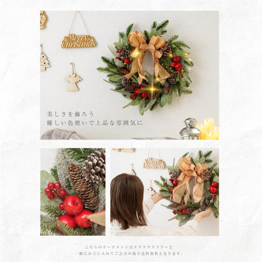 クリスマスリース レッド 松ぼっくり 50cm 壁掛け 玄関 部屋 北欧