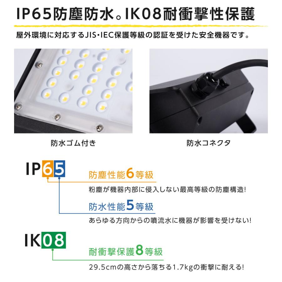 LED投光器 LEDライト 昼光色 電球色 30W 4350lm 屋外 防 IP65 90° アームライト スポットライト イベント 演出照明 看板灯 集魚灯 看板照明 stled-1-30｜hidemasastore｜03