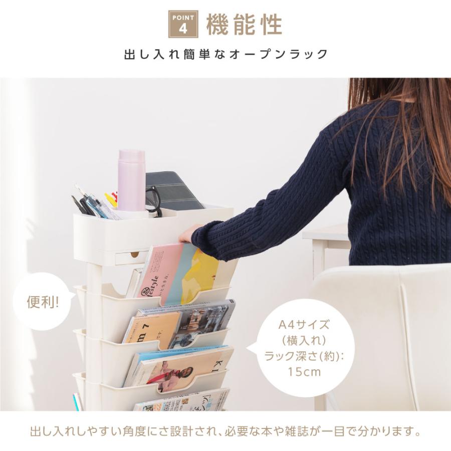 timesale マガジンラック ファイルワゴン キャスター付き 6段