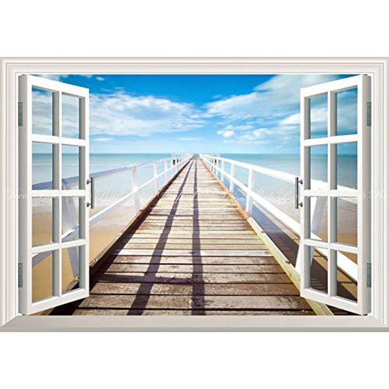 最も優遇 絵画風 壁紙ポスター はがせるシール式 窓の景色 ビーチ 海 砂浜 桟橋 カリブ海 海 窓仕様トリックアート キャラクロ h 0 公式の Turningheadskennel Com
