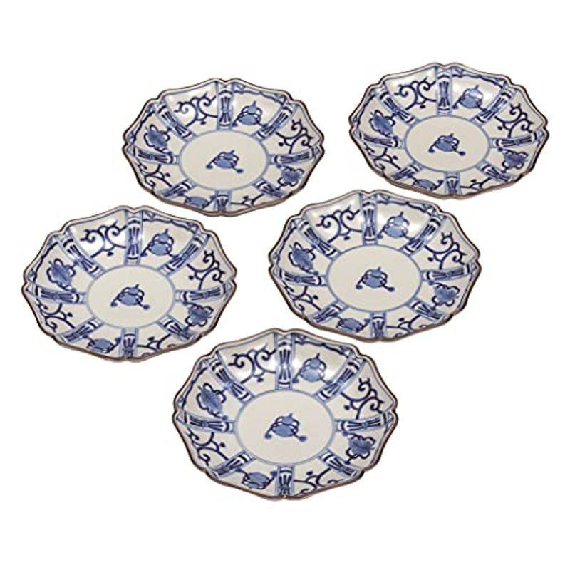 九谷焼いわたや 九谷焼皿揃(6号)染付宝尽くし K7- 定番から海外の最新