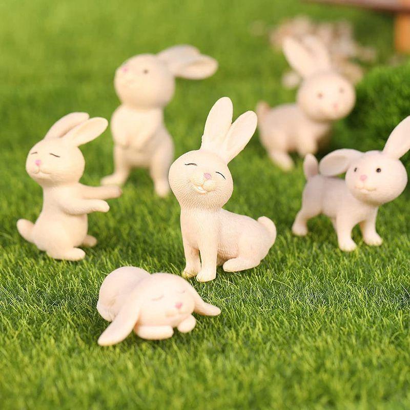 Toymytoy ミニうさぎ 置物 14個 動物 キャラクター おもちゃ ミニチュア 苔風景 Diy テラリウム 工芸 オーナメント 21a W新作 送料無料