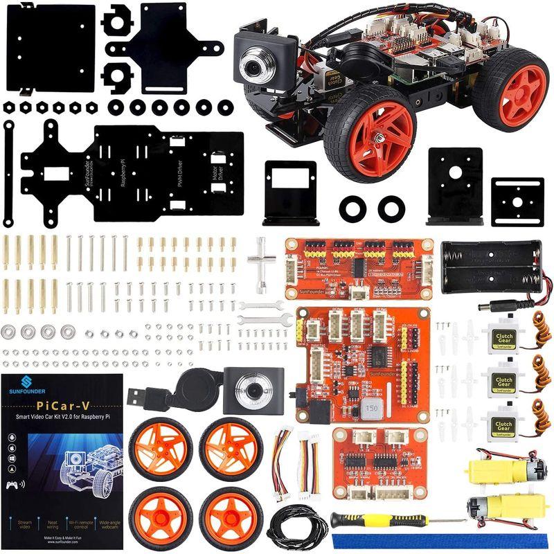 SunFounder Raspberry Pi スマートロボットカー，カメラ付き ロボットカーキット，プログラミング 電子工作 おもちゃ、1 Raspberry Pi スマートロボットカー，カメラ付き ロボットカーキット，プログラミング 電子工作 おもちゃ