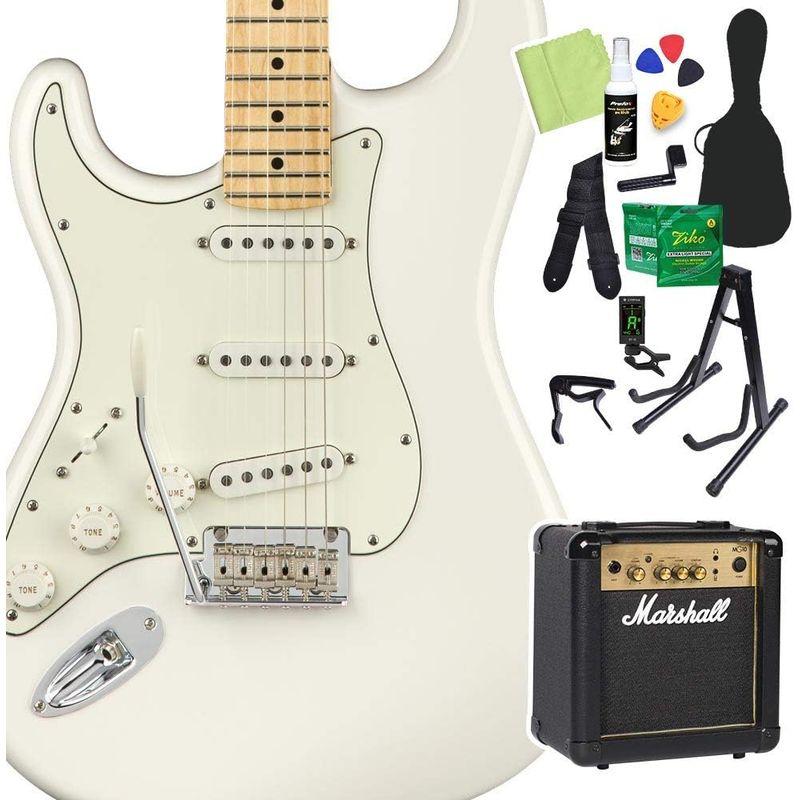 公式ショップ】 Fender Player Stratocaster 初心者14点セット Left-Handed White Polar マーシャル アンプ付 ギター