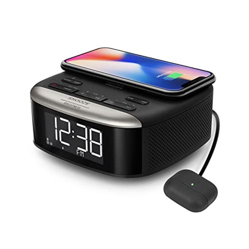 Philips(フィリップス) クロックラジオ Qi 対応 Bluetooth スピーカー ワイヤレス充電器 ラジオ iPhone & An