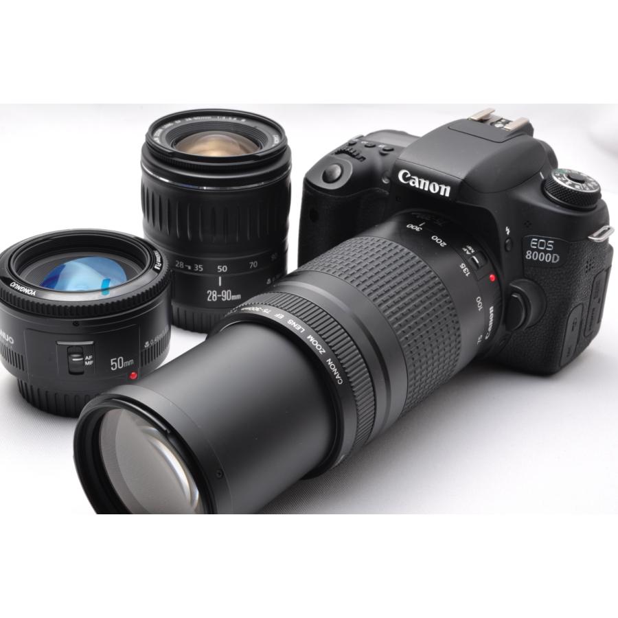 キヤノン Canon EOS 8000D 超望遠トリプルレンズセット SDカード(16GB