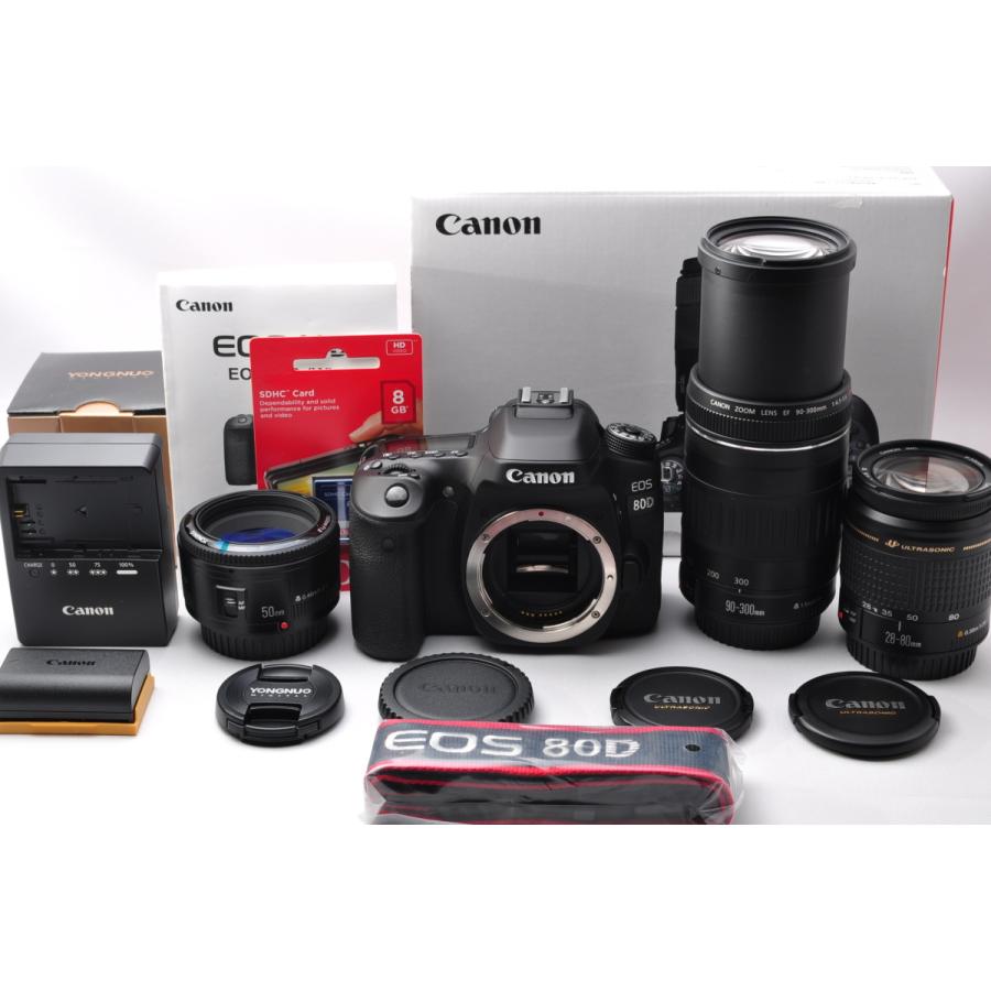 Canon キヤノン EOS 80D 超望遠トリプルレンズセット SDカード(16GB