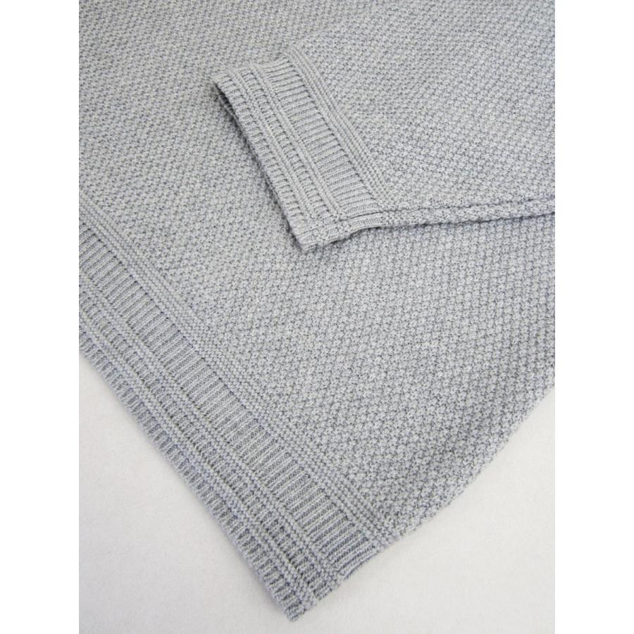 ISLAND KNIT WORKS アイランドニットワークス 10G Big Links 9/s ワイドシルエット9分袖 リンクス柄コットンニット_GREY｜hidingplace｜05