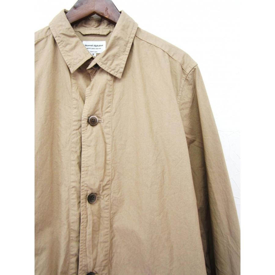 MANUAL ALPHABETマニュアルアルファベット春シャツコート ベージュ MANUAL ALPHABET マニュアルアルファベット 撥水タイプライター