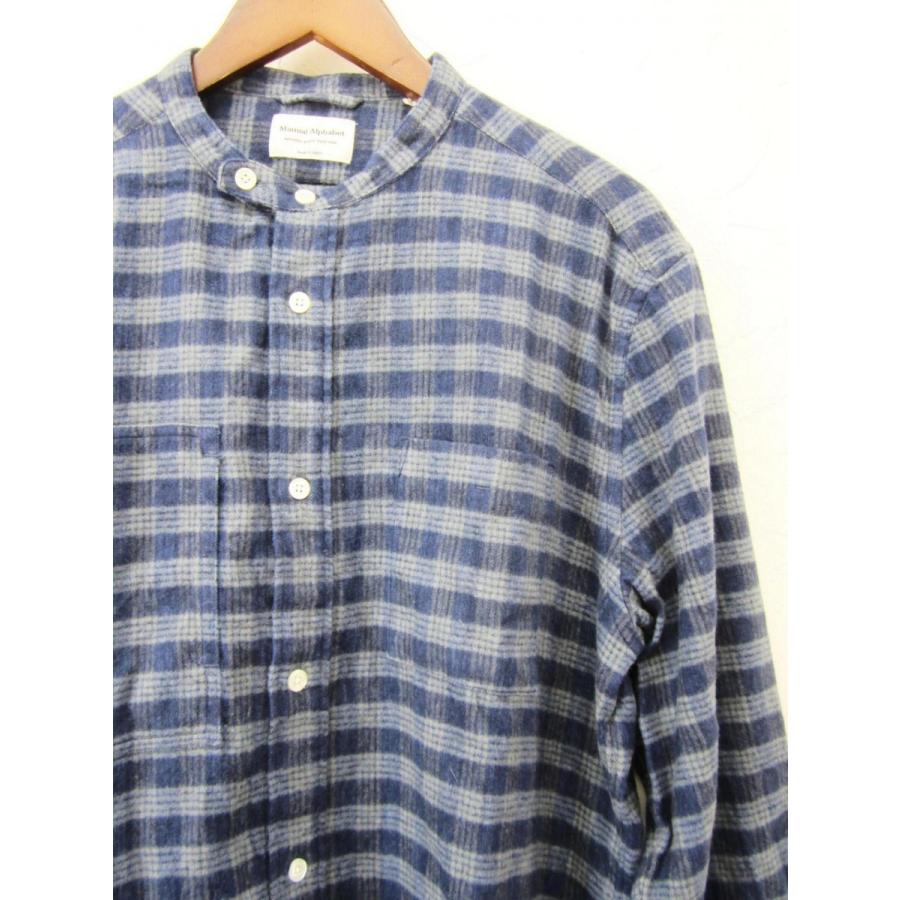 Manual Alphabet マニュアルアルファベット　シャギーチェックロングシャツ_NAVY×GRAY | MANUAL ALPHABET | 01