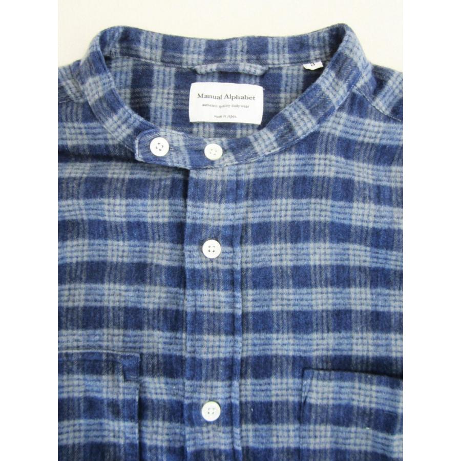 Manual Alphabet マニュアルアルファベット　シャギーチェックロングシャツ_NAVY×GRAY | MANUAL ALPHABET | 03