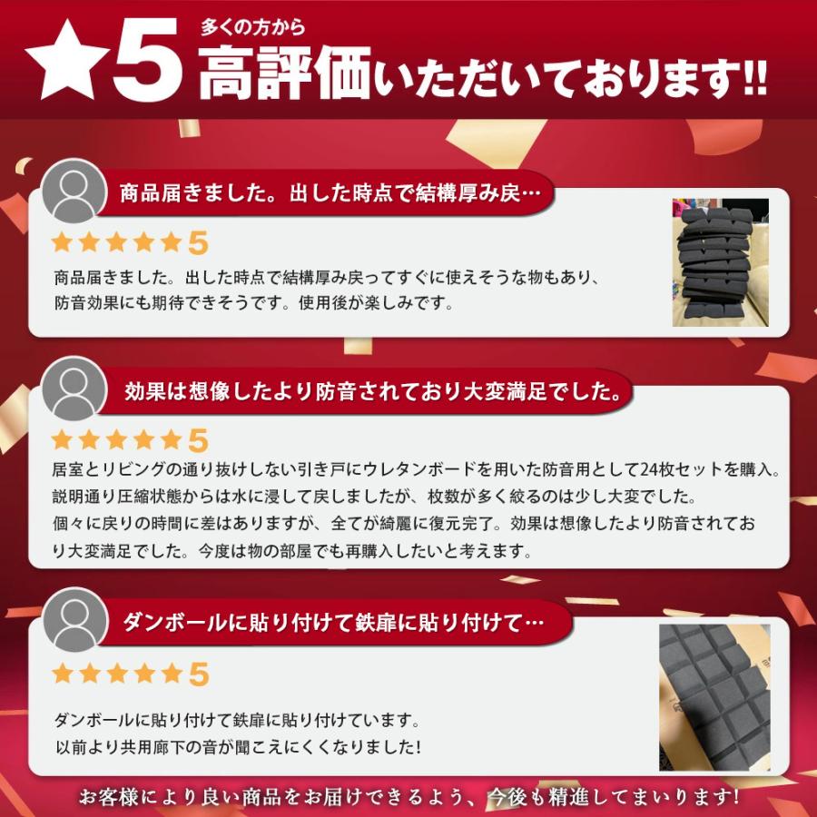 吸音材 防音材 12~168枚セット 厚さ5cm 防音パネル 吸音パネル