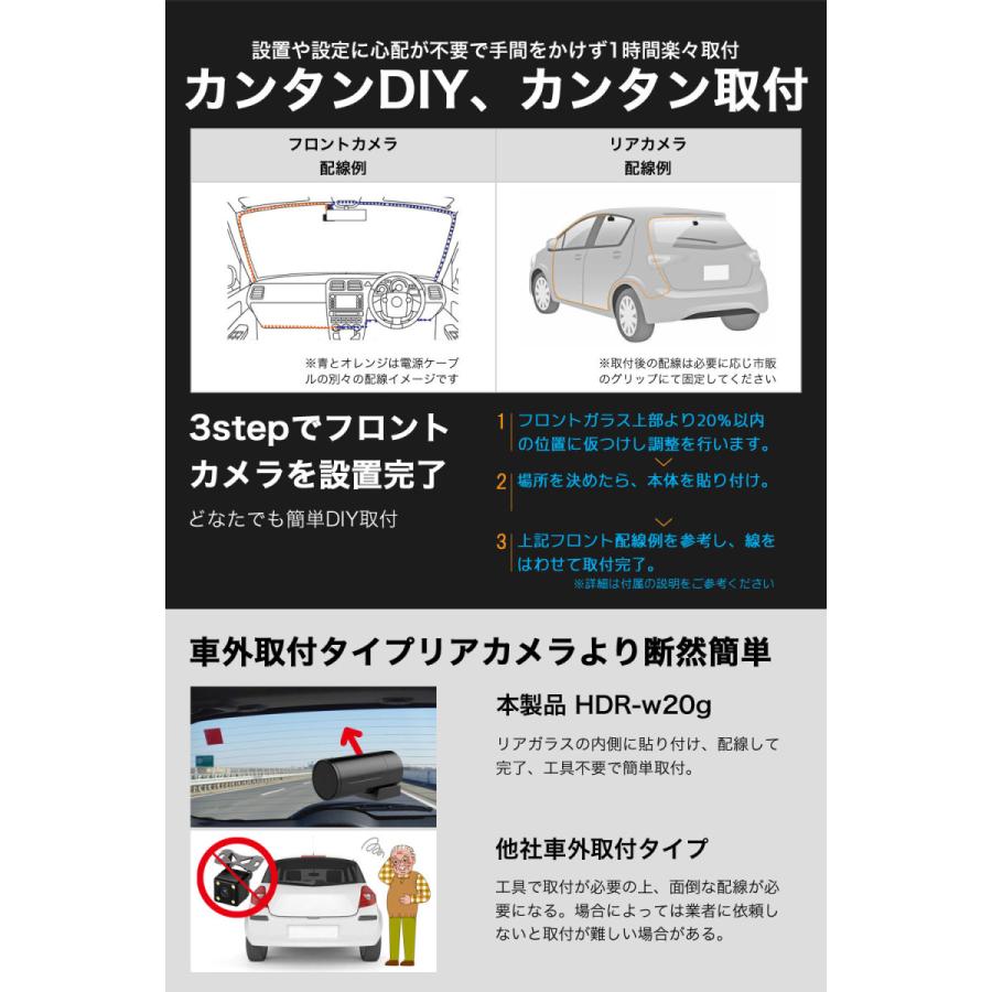 higashi ドライブレコーダー 前後カメラ 200万画素 前後 SONY