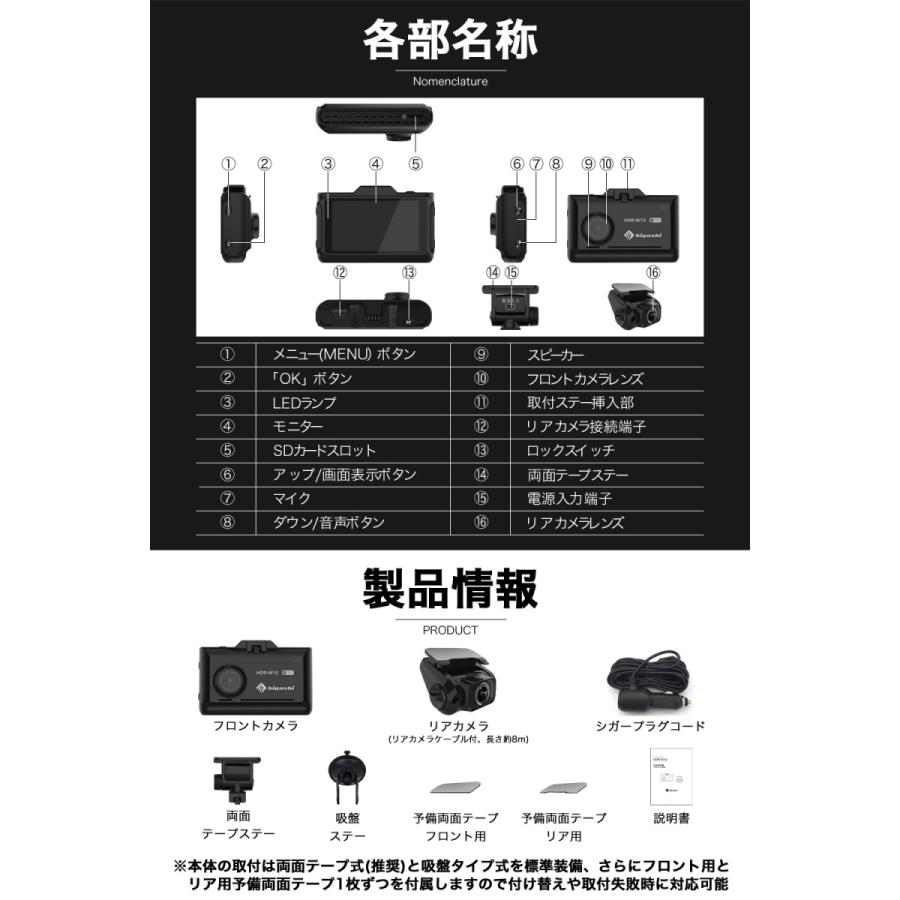 進化版 2k 360画素 Gps ドライブレコーダー 前後カメラ Sonyセンサー ステッカー フルhd高画質 駐車監視対応 広角 ノイズ対策済 型番hdr W10 Plus 19 012 Dr Hdrw10 C ヒガシ ヤフーショップ 通販 Yahoo ショッピング