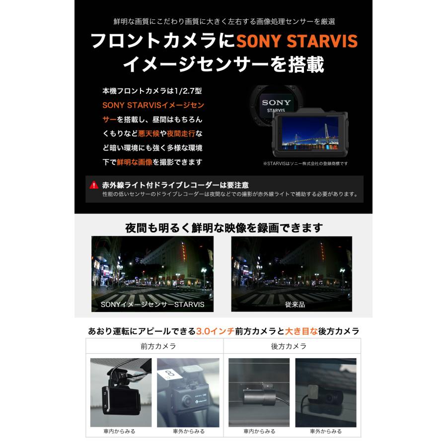 ランキング1位 進化版 2K 360画素 ドライブレコーダー 前後 2カメラ