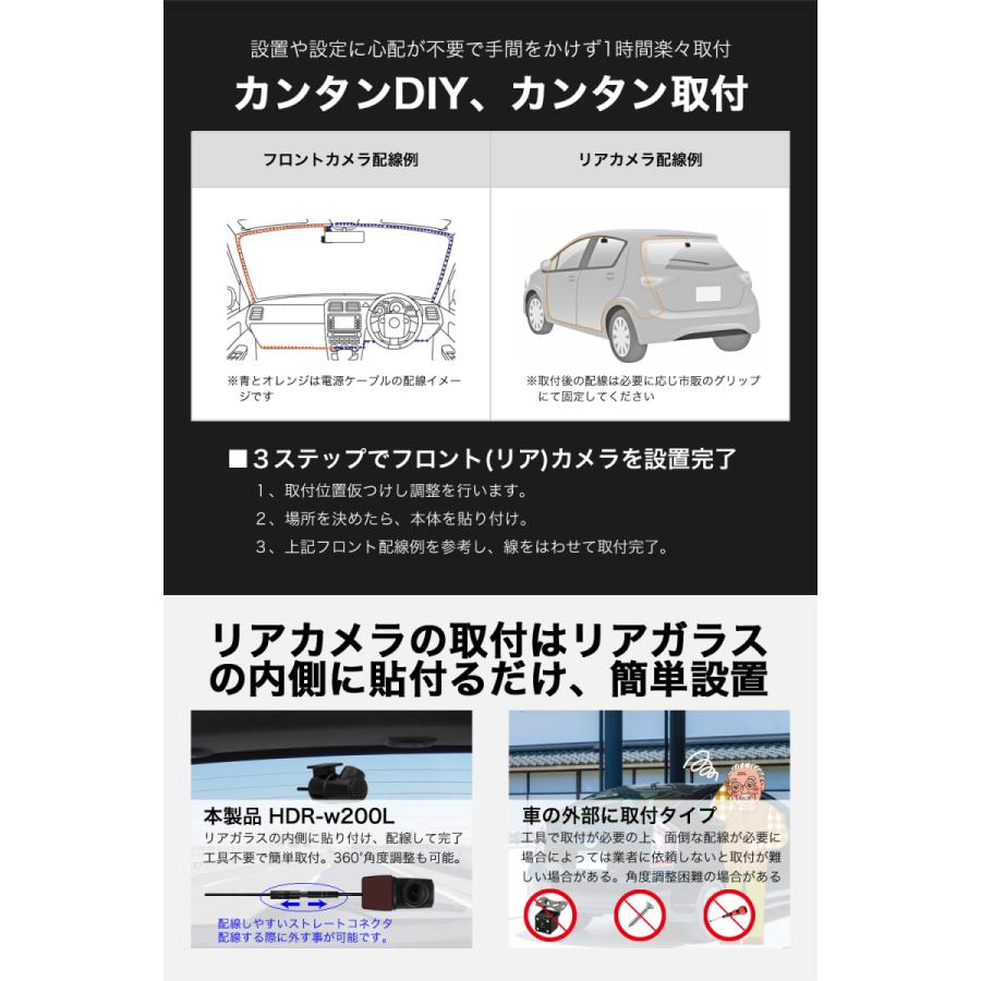 higashi ドライブレコーダー 前後 カメラ 200万画素 1080P フル higashi ドライブレコーダー 前後 カメラ 200万画素 1080P フル