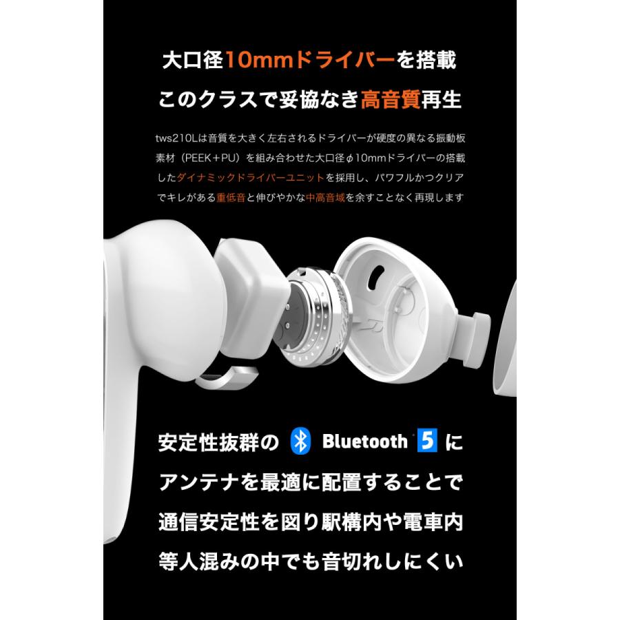 higashi 完全ワイヤレスイヤホン 高音質 bluetooth AAC イヤホン