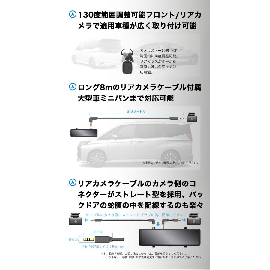 higashi ドライブレコーダー ミラー型 分離 前後 デジタル higashi ドライブレコーダー ミラー型 分離 前後 デジタル