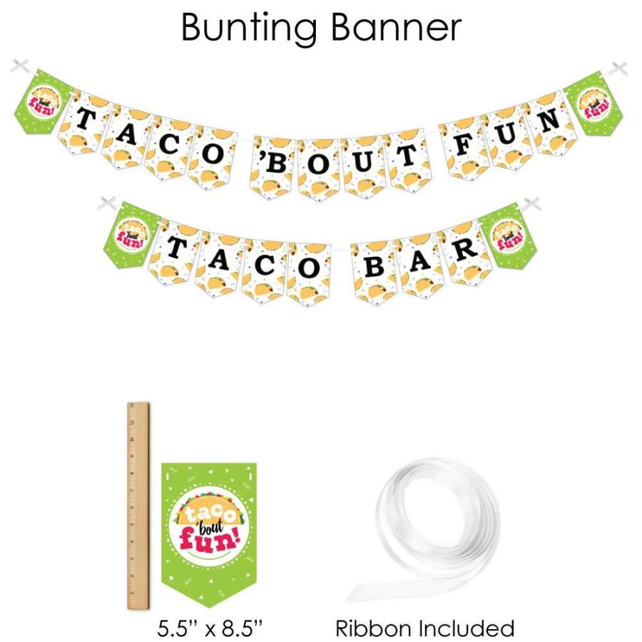 Big Dot of Happiness Taco 'Bout Fun メキシカンフィエスタ用品 バナーデコレーションキット バンドルバン