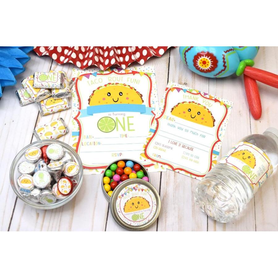 Deluxe Taco 'Bout Fun 1st Birthday Party Bundle Includes 20 each of Invitat