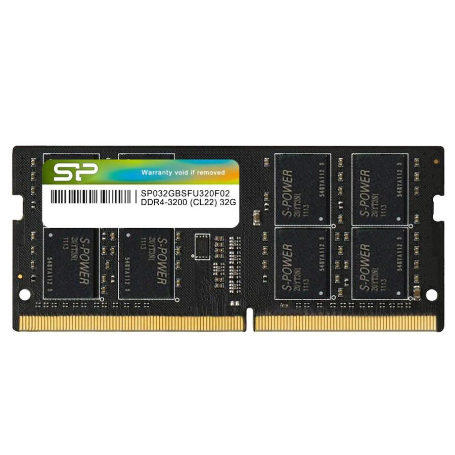 数時間だけ使用 シリコンパワー サムスンチップ DDR4-3200 32GB×2枚