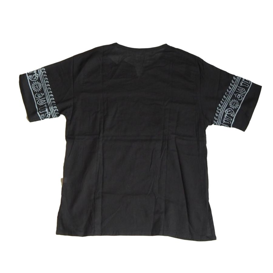 エスニック アジアン 半袖 Tシャツ クルタシャツ 綿 コットン トップス 