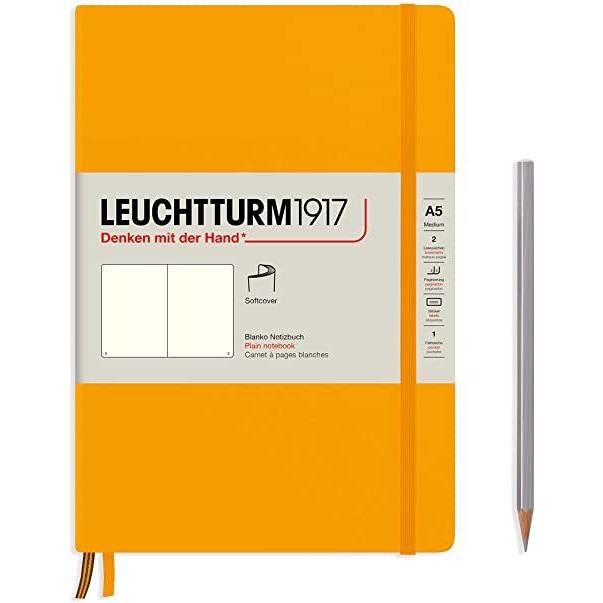 LEUCHTTURM1917 Rising Colors Special Edition - Medium A5 Plain Softcover Notebook (Rising Sun) - 123 Numbered Pages｜higasimaru